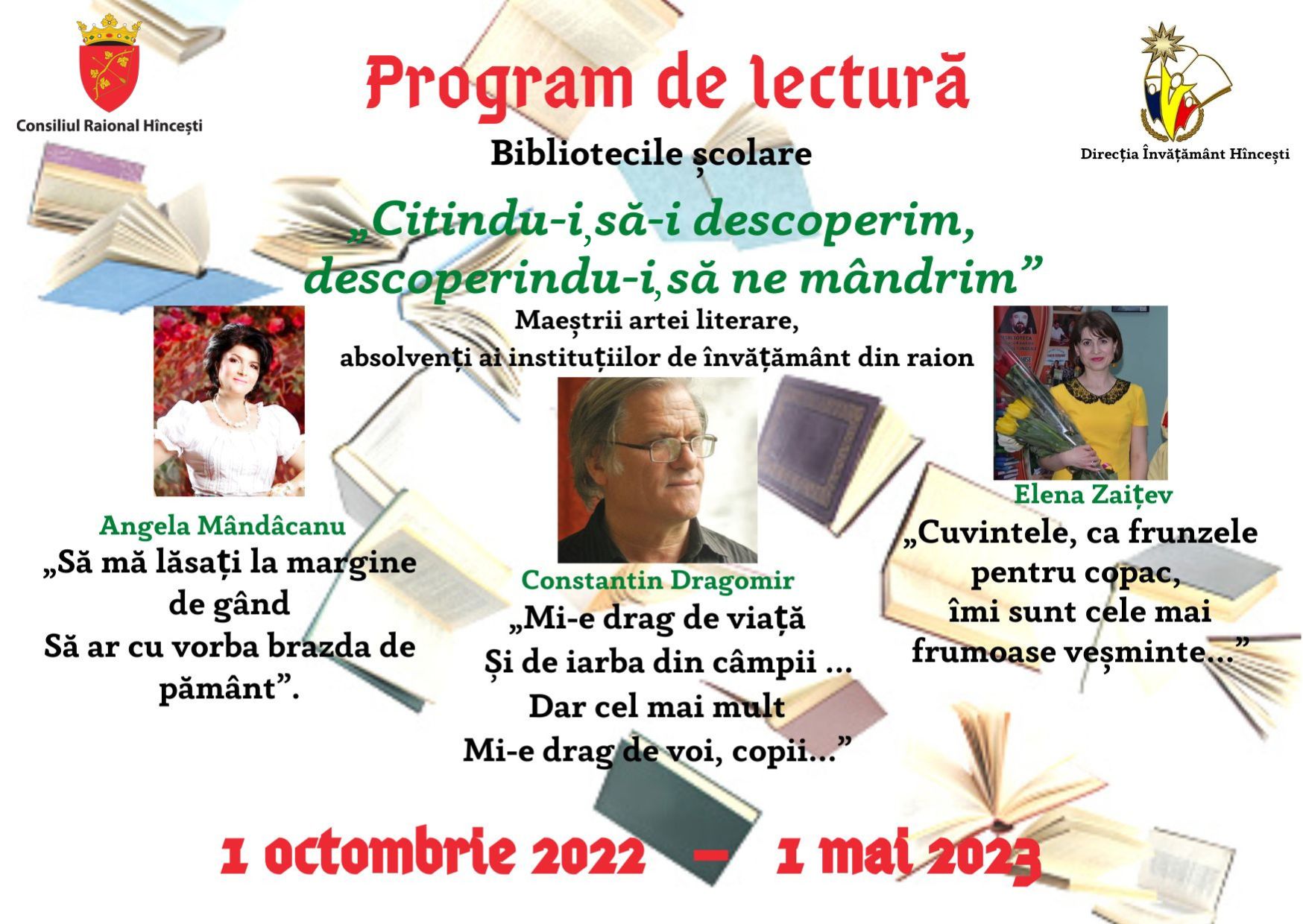 PROGRAM DE LECTURĂ, 01.10.2022-01.05.2023