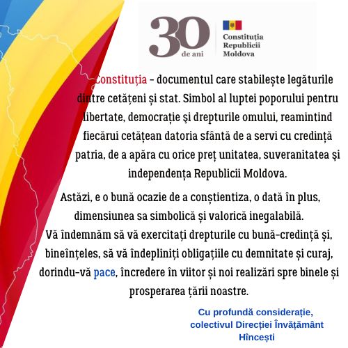 30 de ani de la adoptarea Constituţiei Republicii Moldova!!!